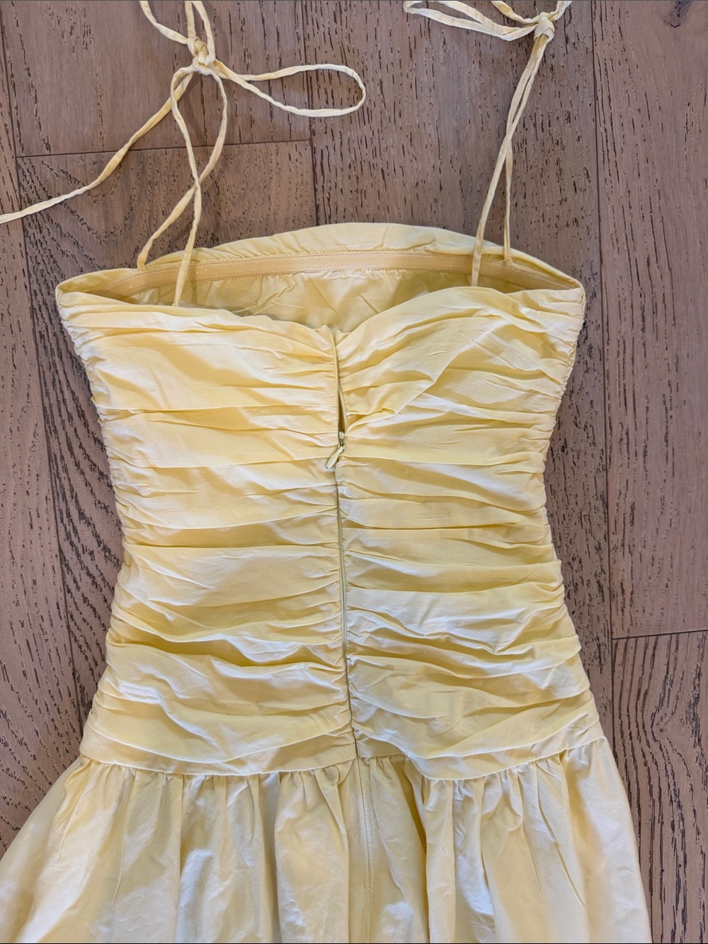 Lucy in the Sky Light Yellow Sundress for a teen with Tie Straps - Picture 4 of 4